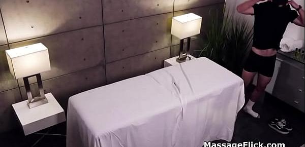 trendsMilking cock under the table during massage